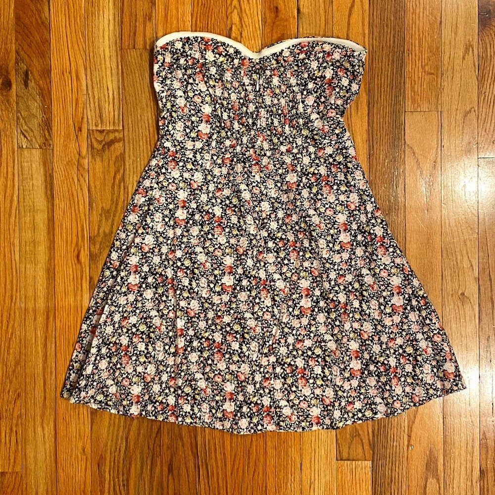 Feathers Women's Strapless Dress Floral Pink Size Medium